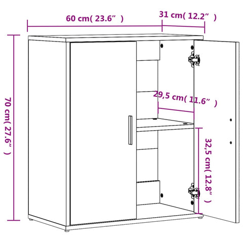 Sideboard Sonoma-Eiche 60x31x70 cm Holzwerkstoff