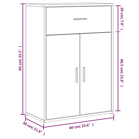 vidaXL Sideboard Braun Eichen-Optik 60x30x84 cm Holzwerkstoff