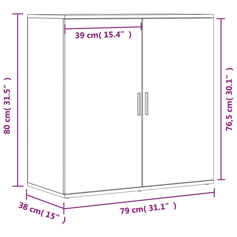 vidaXL Sideboard Räuchereiche 79x38x80 cm Holzwerkstoff