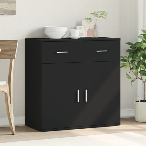 vidaXL Sideboard Schwarz 79x38x80 cm Holzwerkstoff