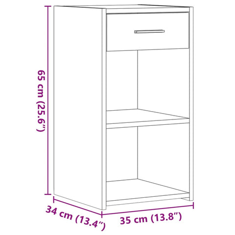 vidaXL Nachttisch Sonoma-Eiche 35x34x65 cm Holzwerkstoff