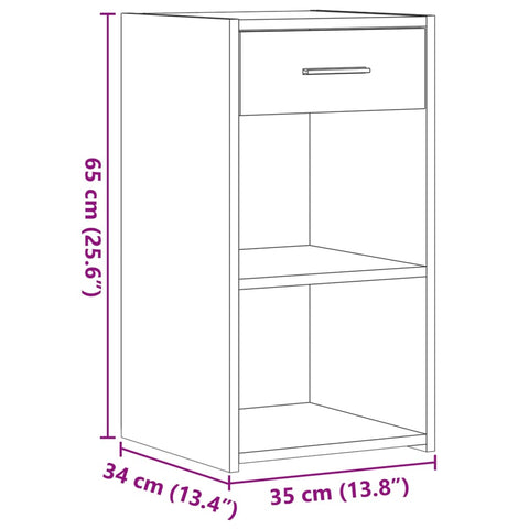 vidaXL Nachttische 2 Stk. Sonoma-Eiche 35x34x65 cm Holzwerkstoff