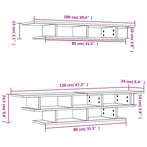 Wohnwand Räuchereiche Holzwerkstoff