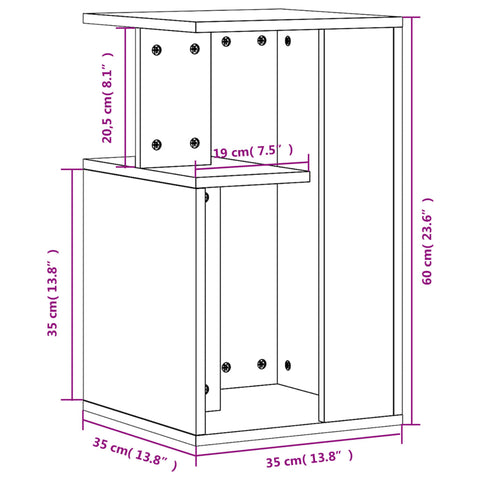 vidaXL Beistelltisch Weiß 35x35x60 cm Holzwerkstoff