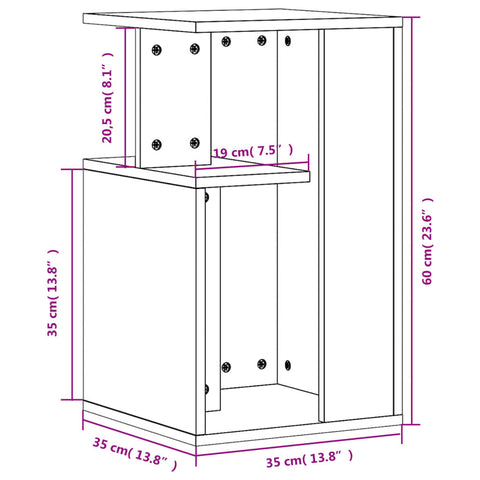 vidaXL Beistelltisch Sonoma-Eiche 35x35x60 cm Holzwerkstoff