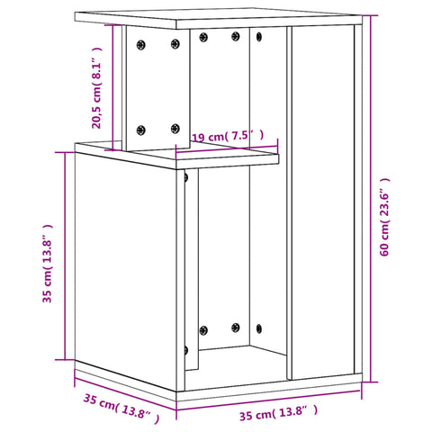 vidaXL Beistelltisch Betongrau 35x35x60 cm Holzwerkstoff