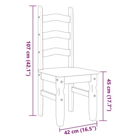 Essstühle 2 Stk. Corona 42x47x107 cm Massivholz Kiefer