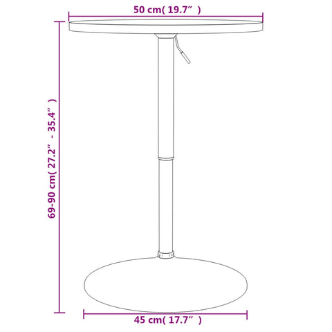 Bartisch Schwarz 50x50x90 cm Holzwerkstoff Verchromter Stahl