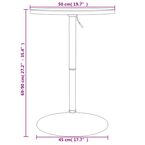 vidaXL Bartisch Weiß 50x50x90 cm Holzwerkstoff Verchromter Stahl