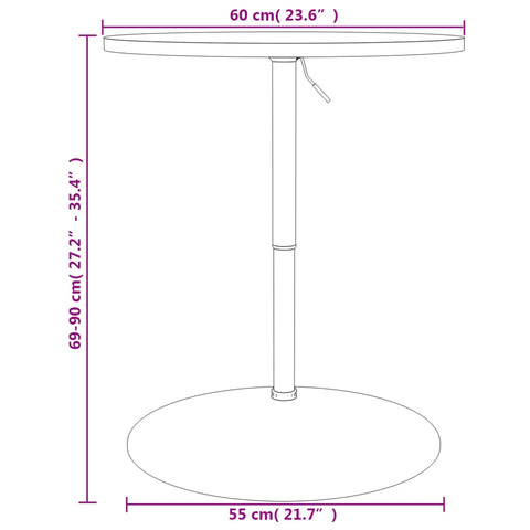 vidaXL Bartisch Weiß 60x60x90 cm Holzwerkstoff Verchromter Stahl