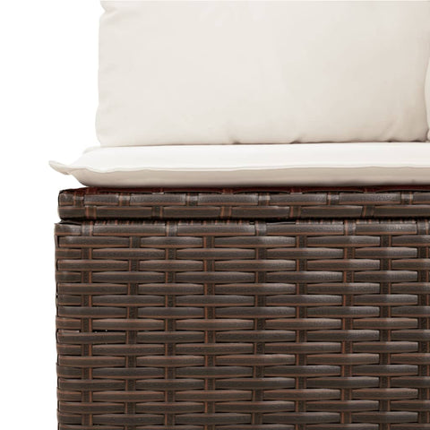 4-tlg. Garten-Sofagarnitur mit Kissen Braun Poly Rattan