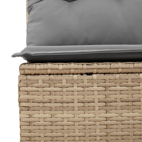 5-tlg. Garten-Sofagarnitur mit Kissen Beige Poly Rattan