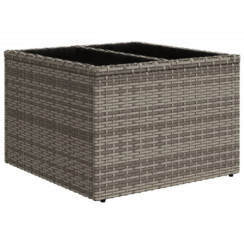 7-tlg. Garten-Sofagarnitur mit Kissen Grau Poly Rattan