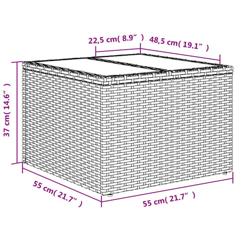 8-tlg. Garten-Sofagarnitur mit Kissen Schwarz Poly Rattan