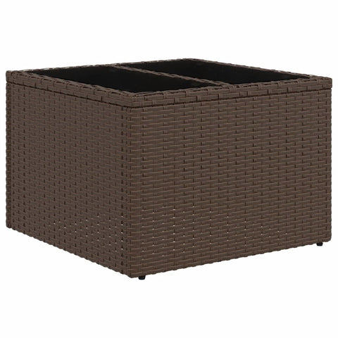 10-tlg. Garten-Sofagarnitur mit Kissen Braun Poly Rattan