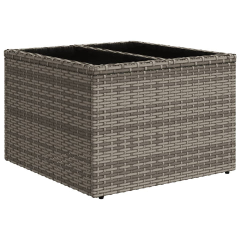 11-tlg. Garten-Sofagarnitur mit Kissen Grau Poly Rattan