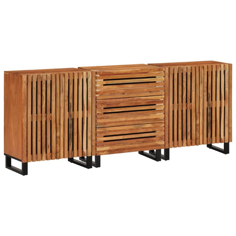 vidaXL Sideboard 3 Stk. 60x34x75 cm Massivholz Akazie