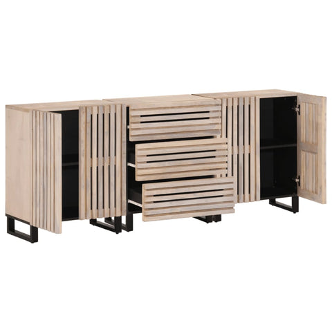 vidaXL Sideboard 3 Stk. 60x34x75 cm Massivholz Mango