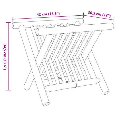 Zeitschriftenständer 42x30,5x34,5 cm Bambus