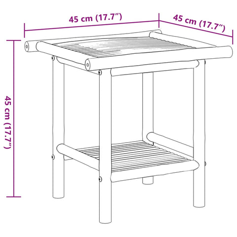 vidaXL Couchtisch 45x45x45 cm Bambus