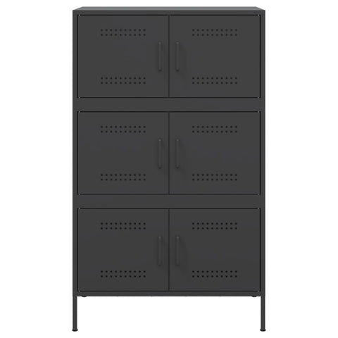 Highboard Schwarz 68x39x113 cm Stahl