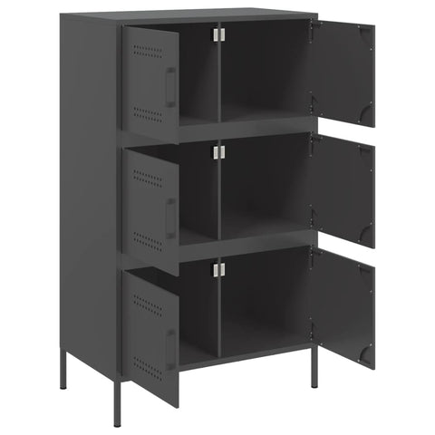 Highboard Schwarz 68x39x113 cm Stahl