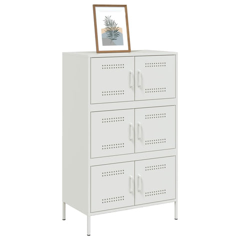 vidaXL Highboard Weiß 68x39x113 cm Stahl