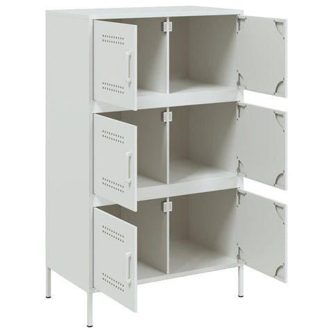 vidaXL Highboard Weiß 68x39x113 cm Stahl