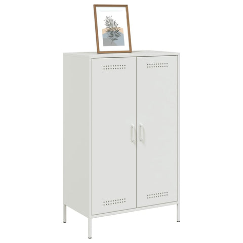 Highboard Weiß 68x39x113 cm Stahl