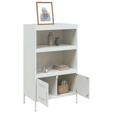 Highboard Weiß 68x39x113 cm Stahl