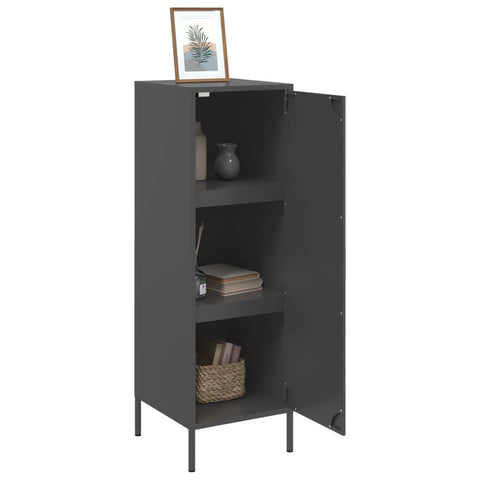 Highboard Schwarz 36x39x113 cm Stahl