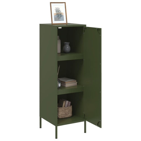 Highboard Olivgrün 36x39x113 cm Stahl