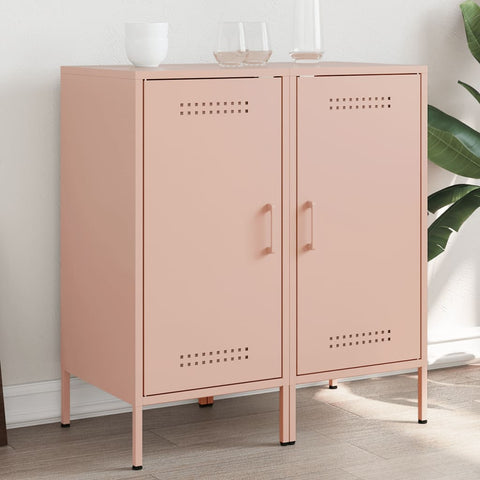 Sideboards 2 Stk. Rosa 36x39x79 cm Stahl