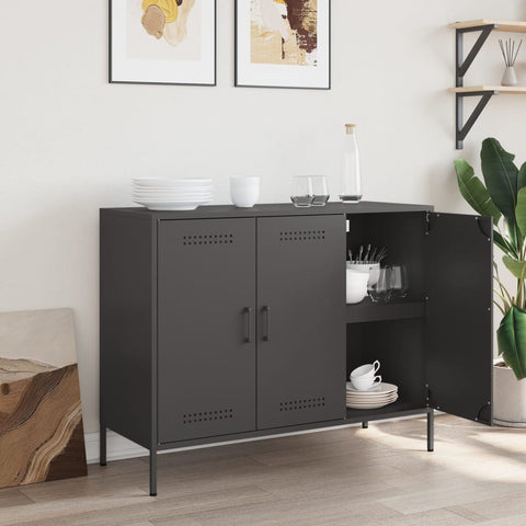 Sideboard Schwarz 100,5x39x79 cm Stahl