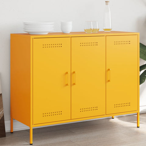 Sideboard Senfgelb 100,5x39x79 cm Stahl