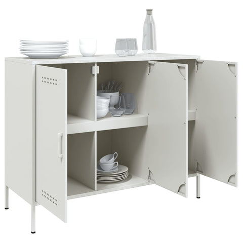 Sideboard Weiß 100,5x39x79 cm Stahl