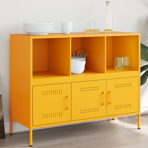 Sideboard Senfgelb 100,5x39x79 cm Stahl