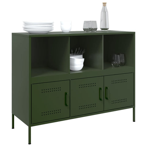 Sideboard Olivgrün 100,5x39x79 cm Stahl