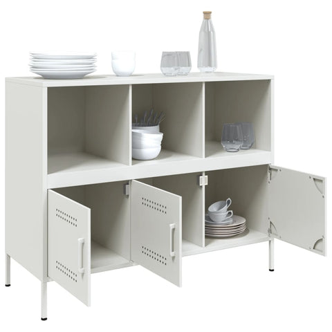 Sideboard Weiß 100,5x39x79 cm Stahl