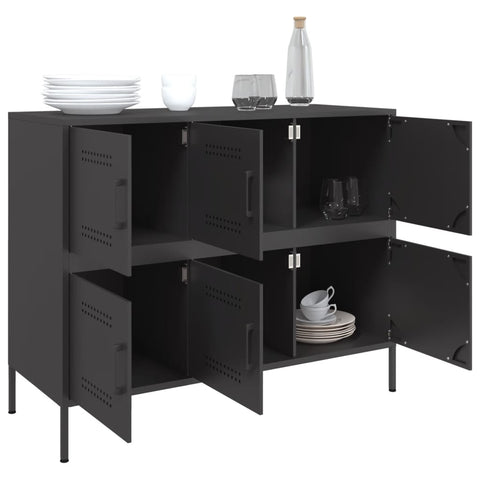 Sideboard Schwarz 100,5x39x79 cm Stahl