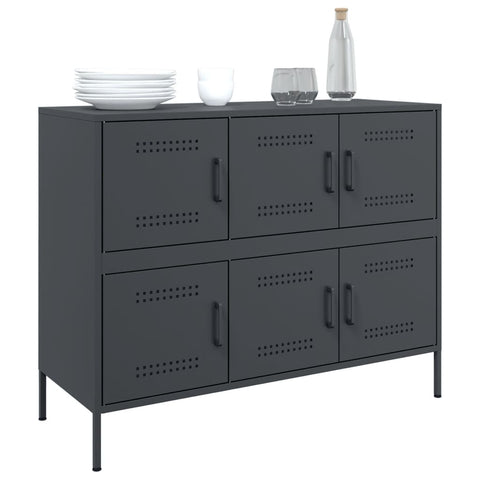 Sideboard Anthrazit 100,5x39x79 cm Stahl