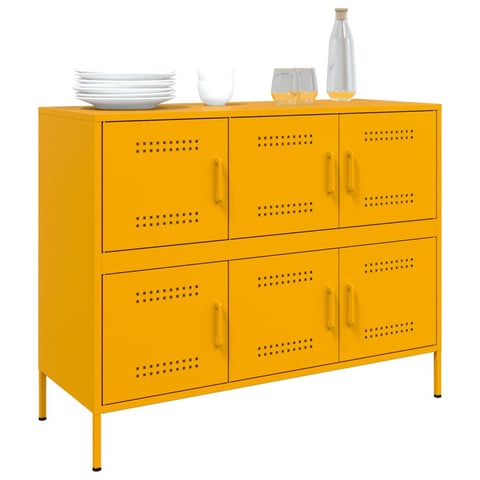 Sideboard Senfgelb 100,5x39x79 cm Stahl