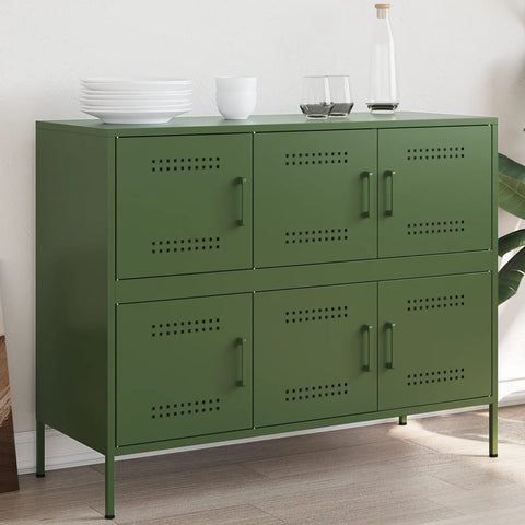 Sideboard Olivgrün 100,5x39x79 cm Stahl