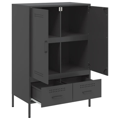 Highboard Schwarz 68x39x101,5 cm Stahl