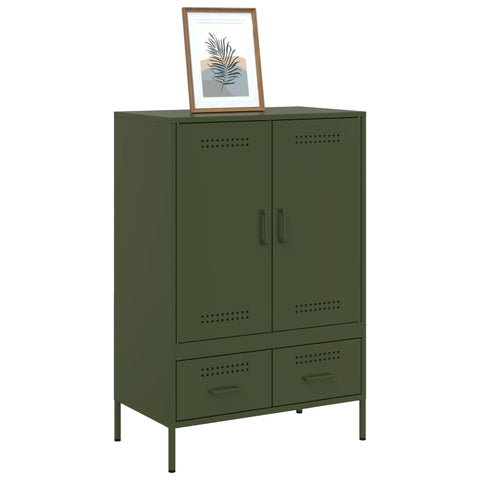 Highboard Olivgrün 68x39x101,5 cm Stahls