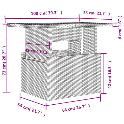 11-tlg. Garten-Sofagarnitur mit Kissen Grau Poly Rattan