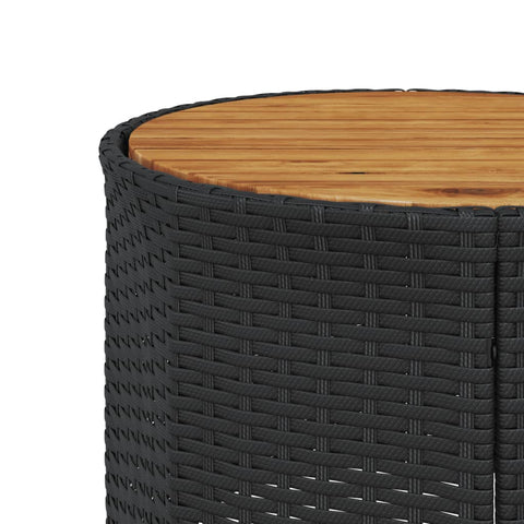 3-tlg. Garten-Sofagarnitur Halbrund Schwarz Poly-Rattan