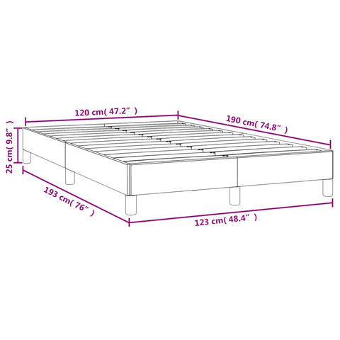 Bettgestell ohne Matratze Dunkelbraun 120x190 cm Stoff