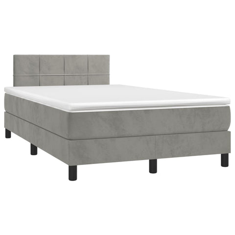 Boxspringbett mit Matratze Hellgrau 120x190 cm Samt