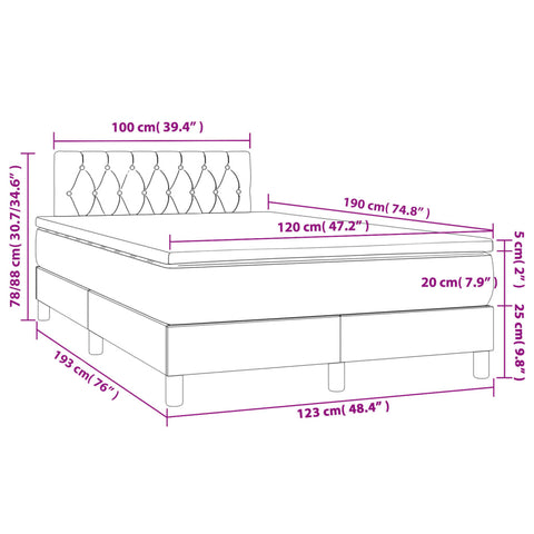 Boxspringbett mit Matratze Dunkelgrün 120x190 cm Samt